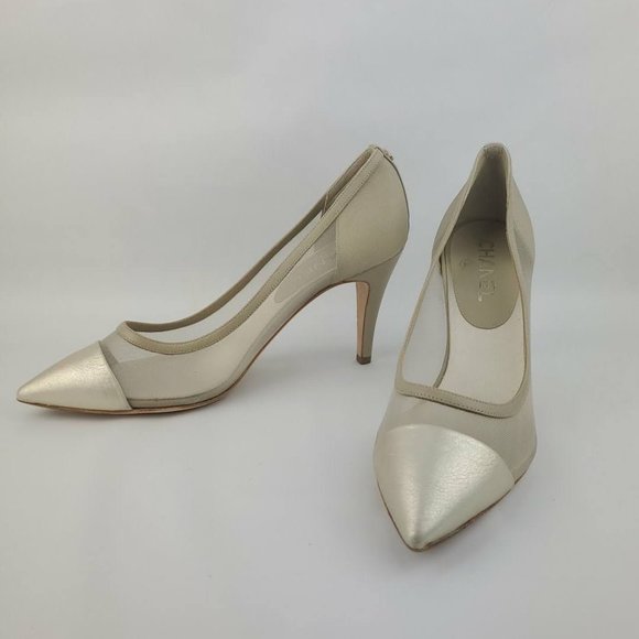 Chanel Metallic Mesh Leather Pump CHANEL - Picture 10 of 13